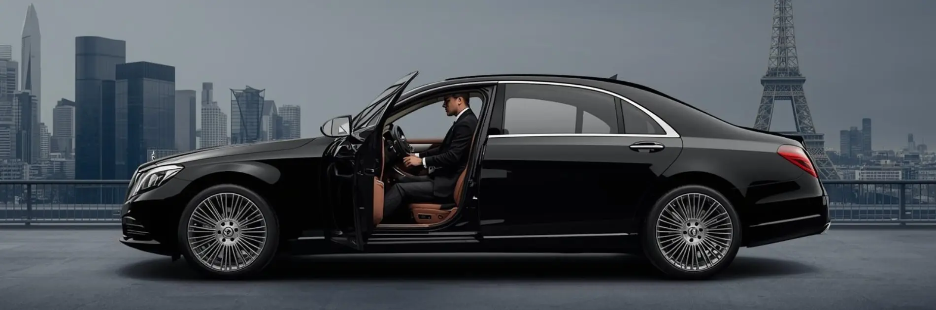 Luxury Paris airport transfer at Charles de Gaulle with professional chauffeur and executive vehicle